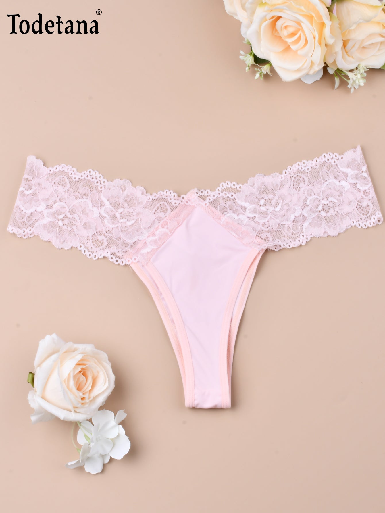 7 tangas de encaje floral de tiro bajo