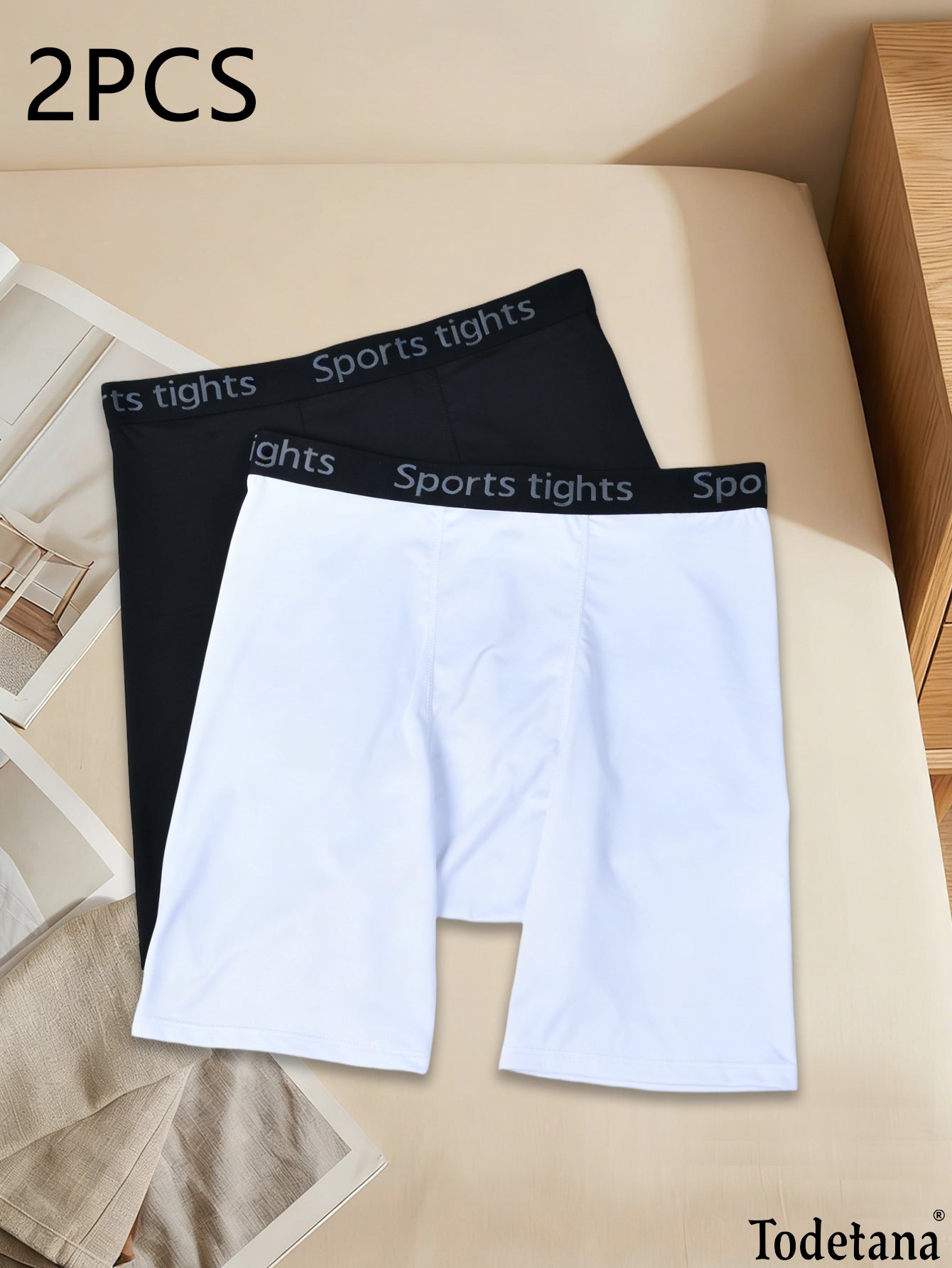 [2 Pack] Men's Compression Boxer Briefs - Athletic Performance Underwear | Todetana