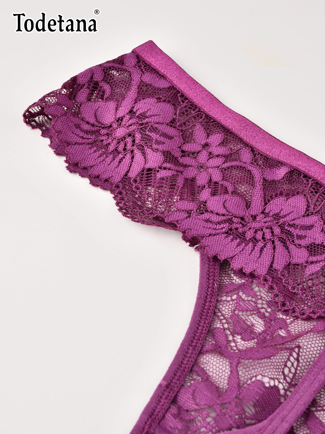 [4 Pack] Women's V-Waist Lace String Sparkle Underwear - Elegant & Comfortable | Todetana