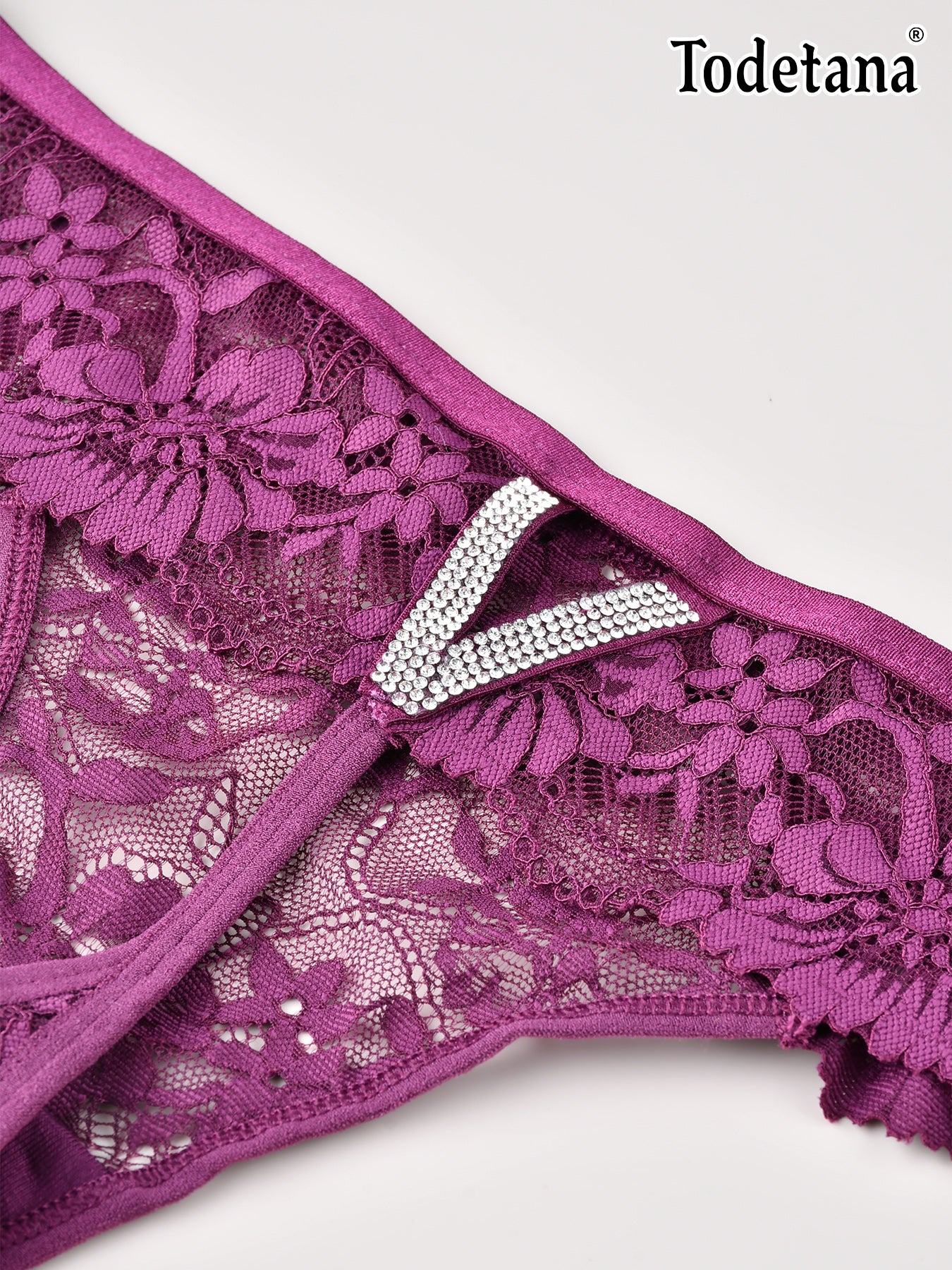 [4 Pack] Women's V-Waist Lace String Sparkle Underwear - Elegant & Comfortable | Todetana