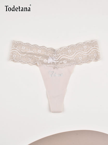 [6 Pack] Women's Lace Thong Underwear - Soft Stretch Panties | Todetana