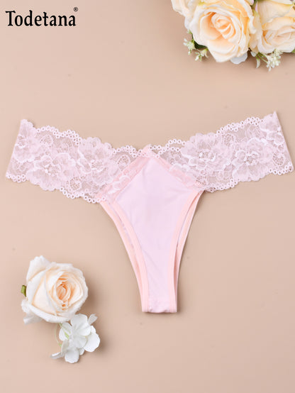 [7 Pack] Women's Floral Lace Thongs - Seamless, Soft & No Show | Todetana