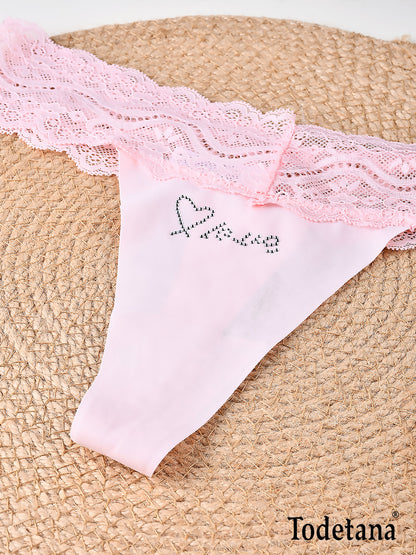 [6 Pack] Women's Lace Thong Underwear - Soft Stretch Panties | Todetana