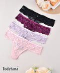 [MultiPack] Women's V-Waist Lace String Sparkle Underwear - Elegant & Comfortable