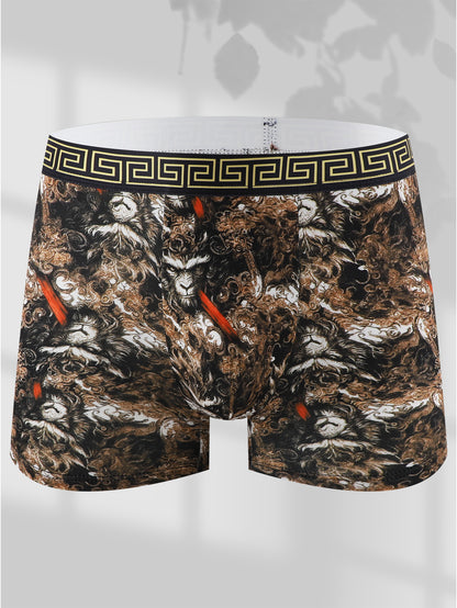 [5 Pack] Men's Monkey King Boxer Briefs - Legendary Comfort, Bold Art | Todetana
