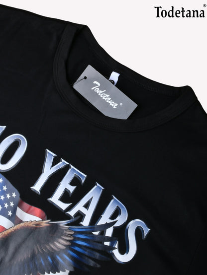 Men's Patriotic Eagle Graphic T-Shirt - 250 Years American Freedom Tee | Todetana