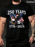 Men's Patriotic Eagle Graphic T-Shirt - 250 Years American Freedom Tee