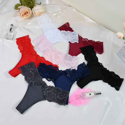 [7 Pack] Women's Floral Lace Thongs - Seamless, Soft & No Show | Todetana
