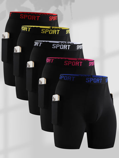 NEW [5 Pack] Men's Dual Pocket Boxer Briefs - Built for Active Life | Todetana