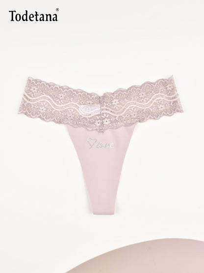 [6 Pack] Women's Lace Thong Underwear - Soft Stretch Panties | Todetana