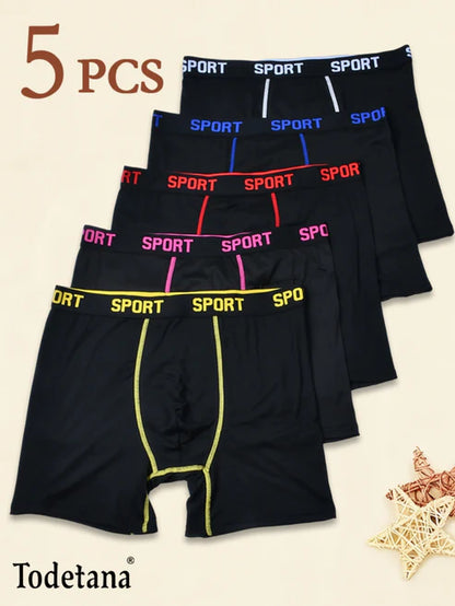 [5 Pack] Men's Sports Boxer Briefs - Moisture Wicking Athletic Underwear | Todetana