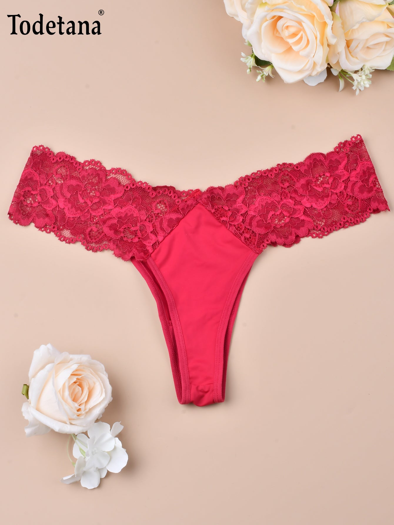 [7 Pack] Women's Floral Lace Thongs - Seamless, Soft & No Show | Todetana