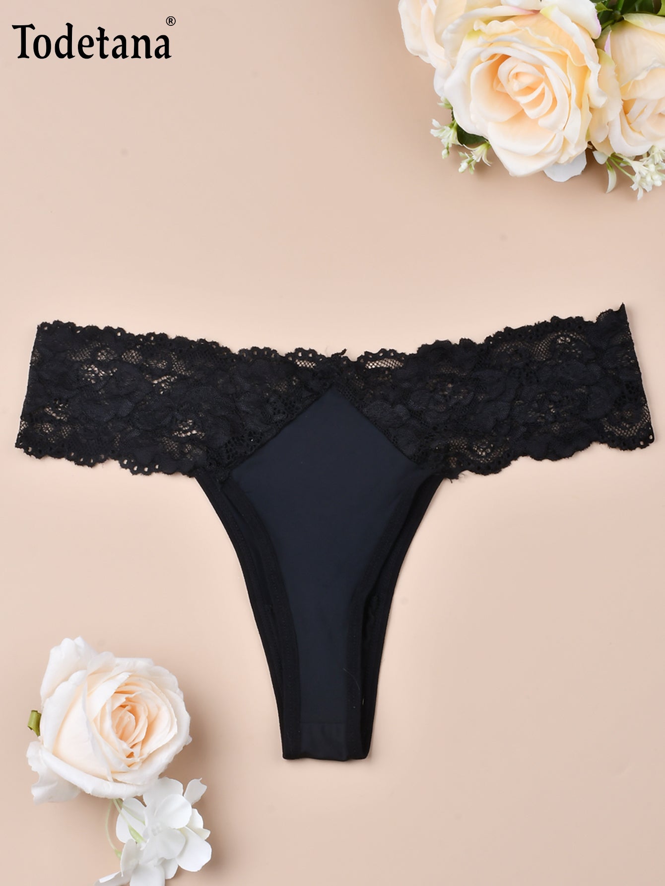 [7 Pack] Women's Floral Lace Thongs - Seamless, Soft & No Show | Todetana