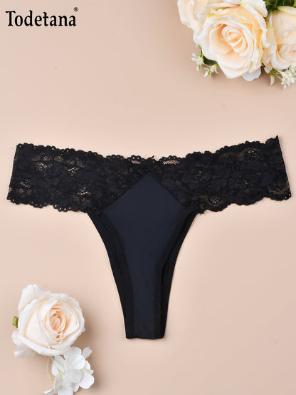 [7 Pack] Women's Floral Lace Thongs - Seamless, Soft & No Show | Todetana