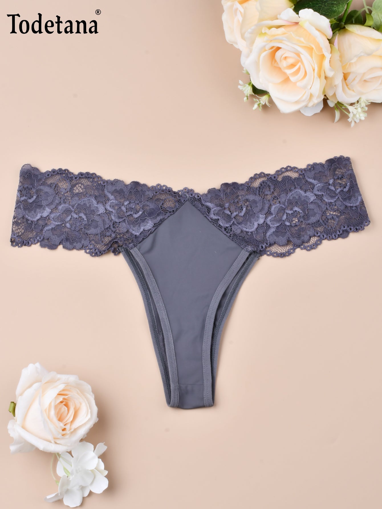[7 Pack] Women's Floral Lace Thongs - Seamless, Soft & No Show | Todetana