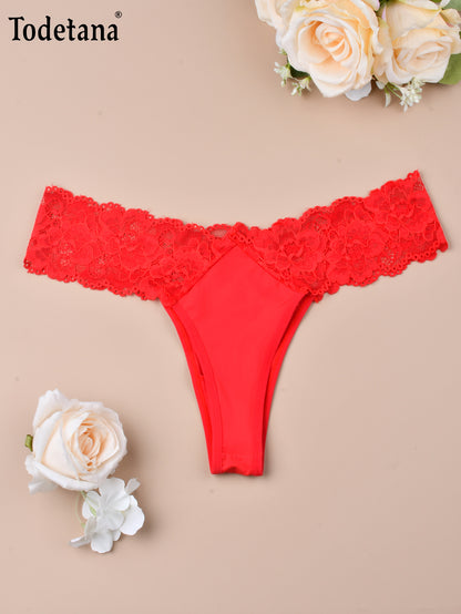 [7 Pack] Women's Floral Lace Thongs - Seamless, Soft & No Show | Todetana